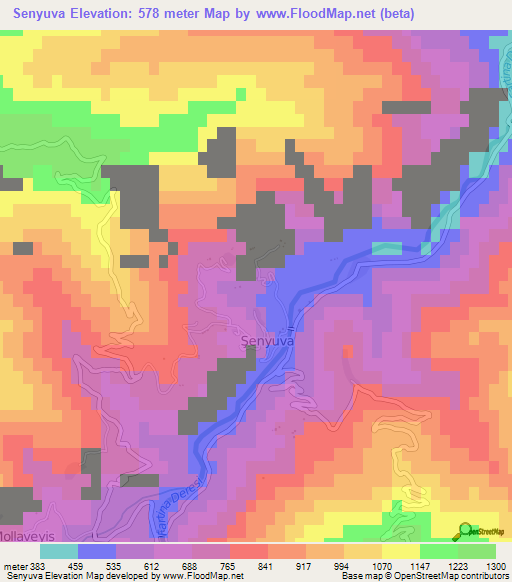 Senyuva,Turkey Elevation Map