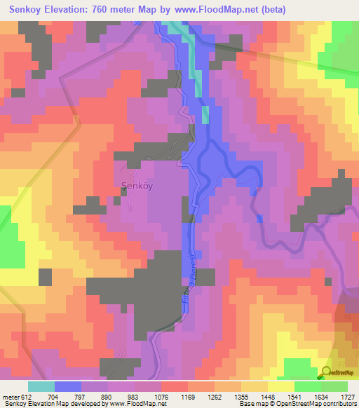 Senkoy,Turkey Elevation Map