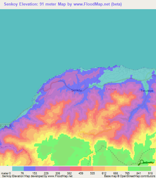 Senkoy,Turkey Elevation Map