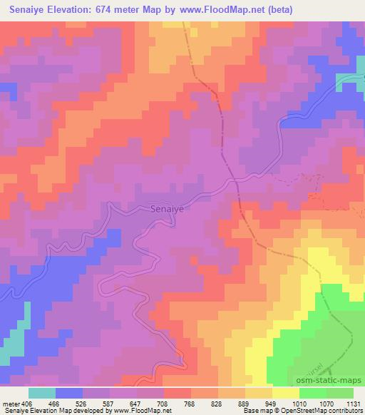 Senaiye,Turkey Elevation Map