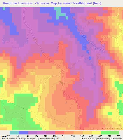 Kusluhan,Turkey Elevation Map