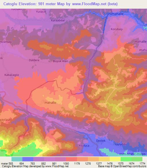 Catoglu,Turkey Elevation Map