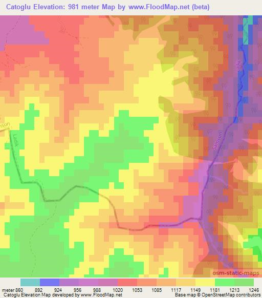 Catoglu,Turkey Elevation Map