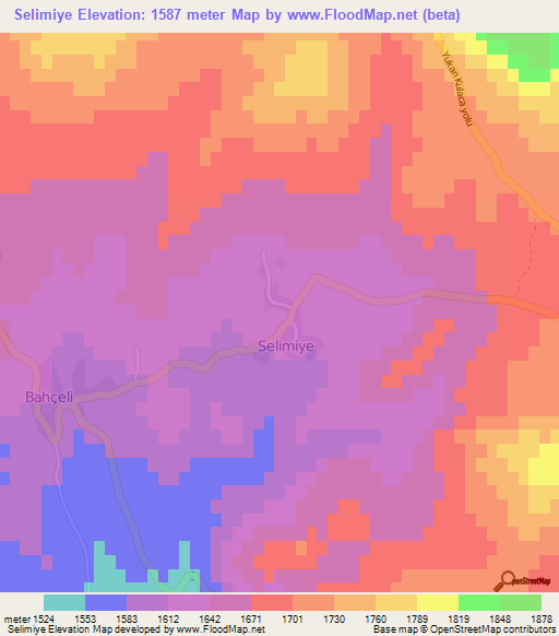 Selimiye,Turkey Elevation Map