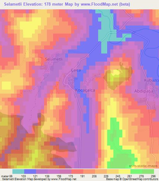 Selametli,Turkey Elevation Map