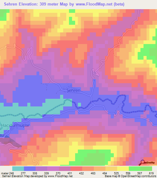 Sehren,Turkey Elevation Map