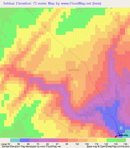 Sehbaz,Turkey Elevation Map