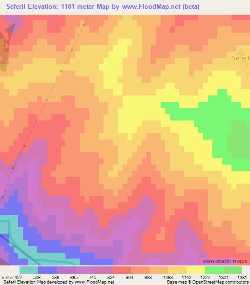 Seferli,Turkey Elevation Map