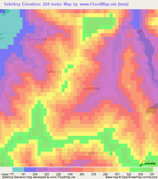 Seferkoy,Turkey Elevation Map