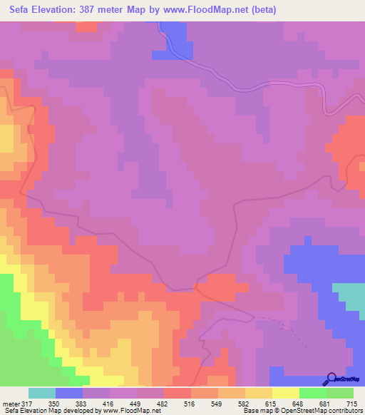 Sefa,Turkey Elevation Map