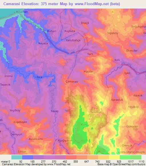 Camarasi,Turkey Elevation Map