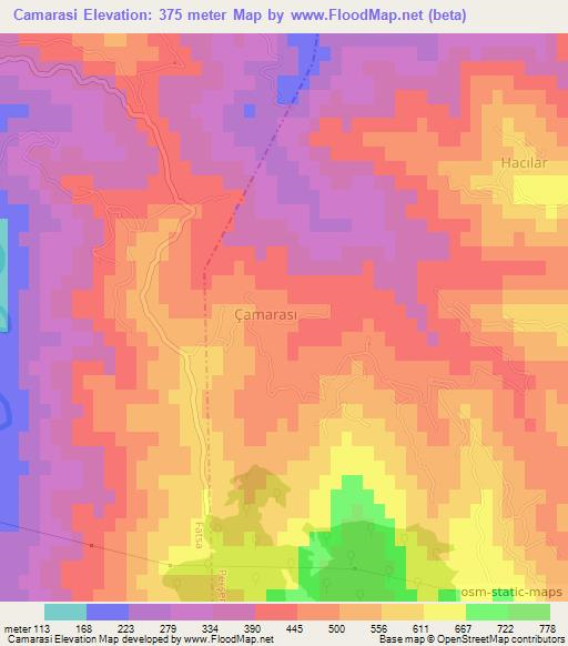 Camarasi,Turkey Elevation Map