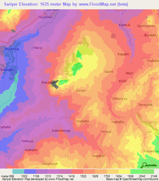 Sariyer,Turkey Elevation Map