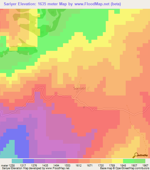 Sariyer,Turkey Elevation Map