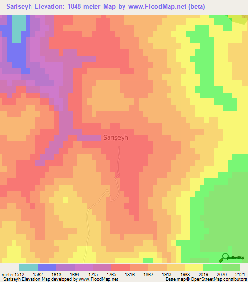 Sariseyh,Turkey Elevation Map