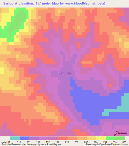 Saripolat,Turkey Elevation Map