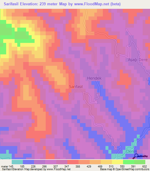 Sarifasil,Turkey Elevation Map