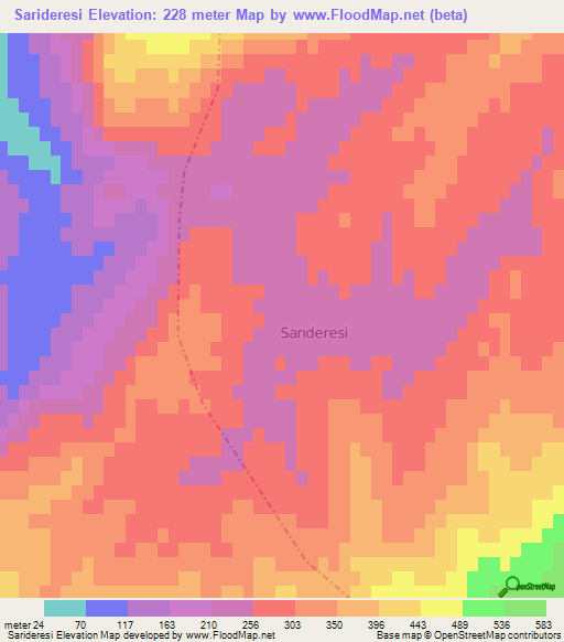 Sarideresi,Turkey Elevation Map