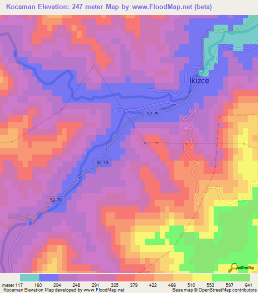 Kocaman,Turkey Elevation Map