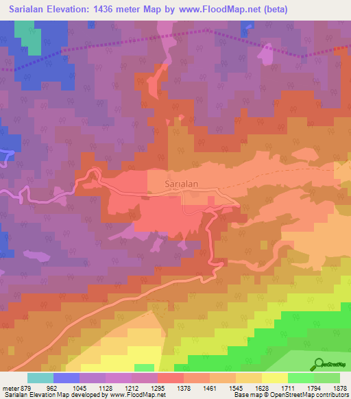 Sarialan,Turkey Elevation Map