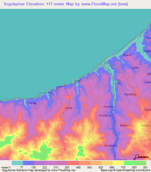 Sogukpinar,Turkey Elevation Map