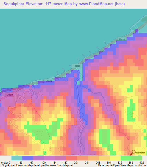 Sogukpinar,Turkey Elevation Map