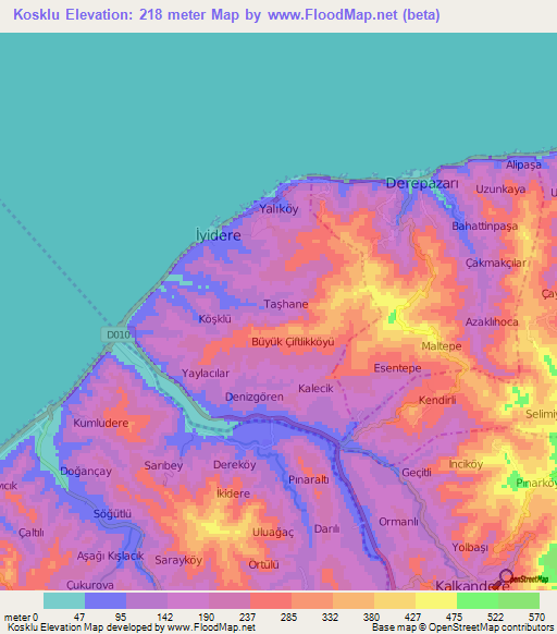 Kosklu,Turkey Elevation Map