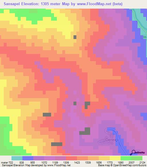 Sansapel,Turkey Elevation Map