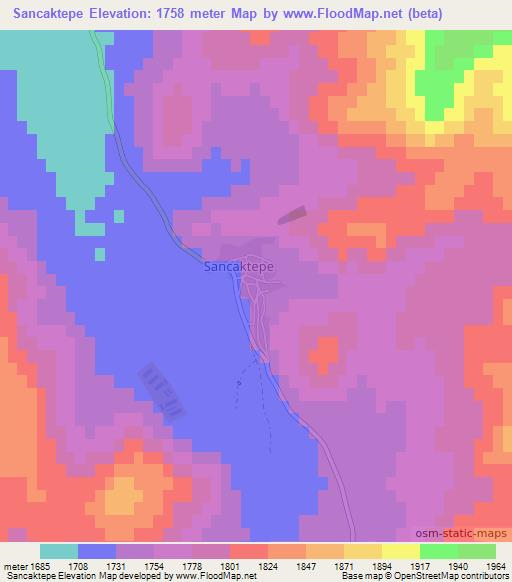 Sancaktepe,Turkey Elevation Map