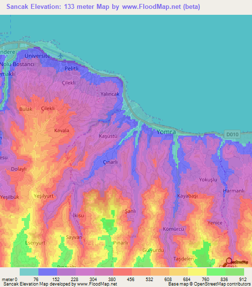 Sancak,Turkey Elevation Map