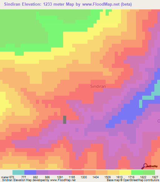 Sindiran,Turkey Elevation Map