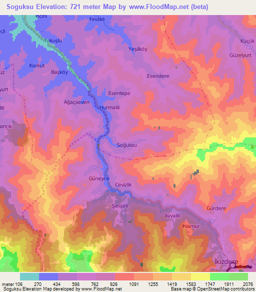 Soguksu,Turkey Elevation Map