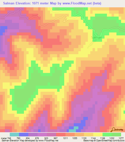 Salman,Turkey Elevation Map