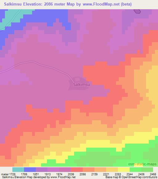 Salkimsu,Turkey Elevation Map