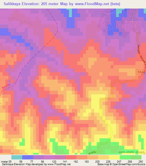 Salikkaya,Turkey Elevation Map