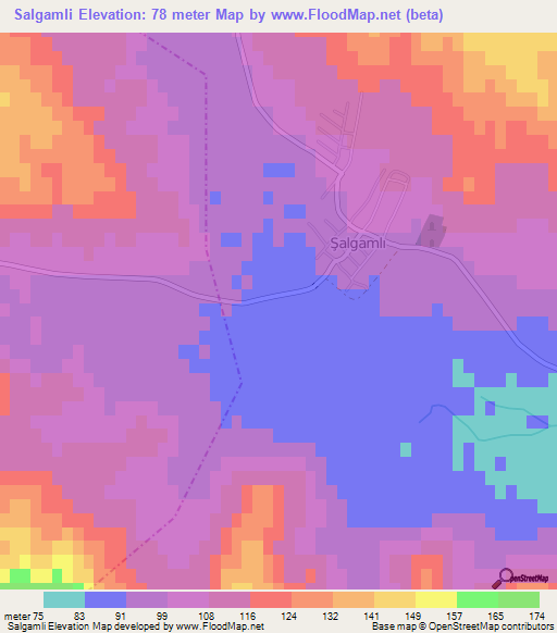 Salgamli,Turkey Elevation Map