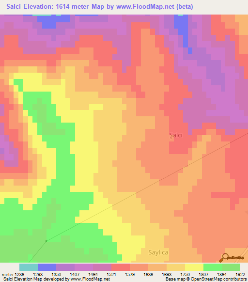 Salci,Turkey Elevation Map