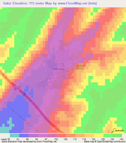 Sakiz,Turkey Elevation Map