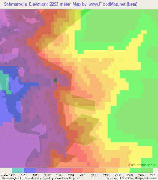 Sahmaroglu,Turkey Elevation Map