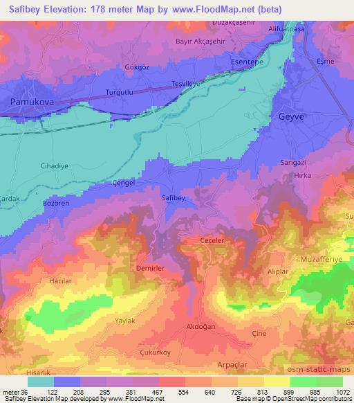 Safibey,Turkey Elevation Map