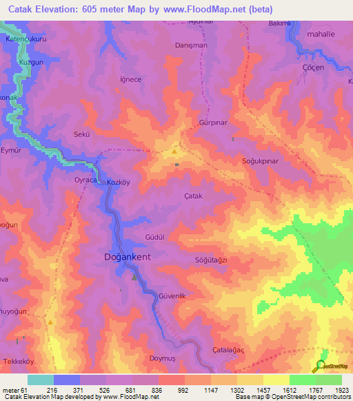 Catak,Turkey Elevation Map