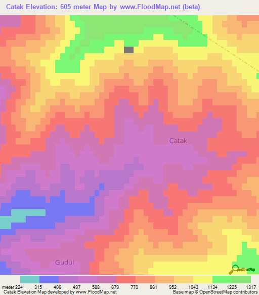 Catak,Turkey Elevation Map