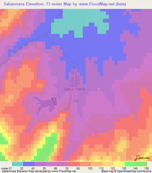 Sabanmera,Turkey Elevation Map