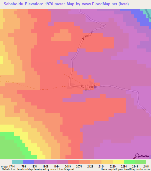 Sabaholdu,Turkey Elevation Map