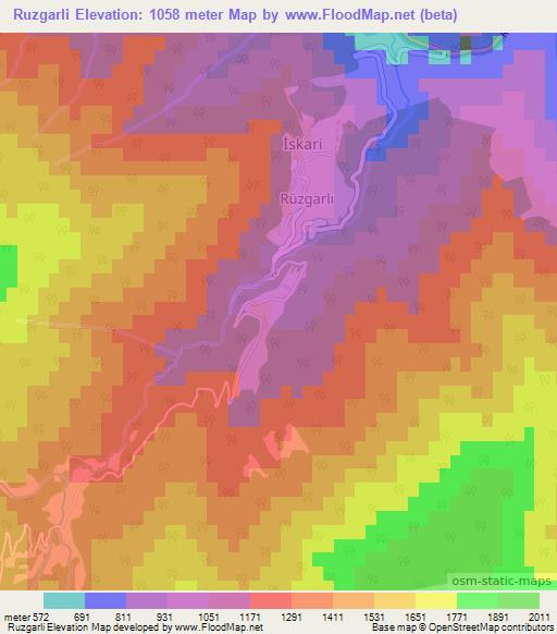 Ruzgarli,Turkey Elevation Map