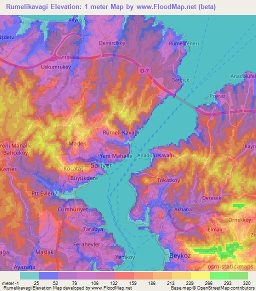 Rumelikavagi,Turkey Elevation Map