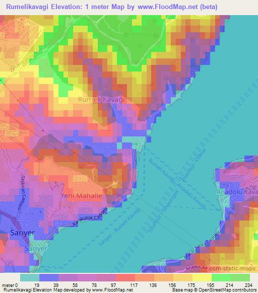 Rumelikavagi,Turkey Elevation Map