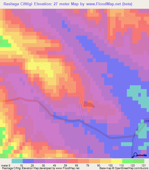 Rasitaga Ciftligi,Turkey Elevation Map