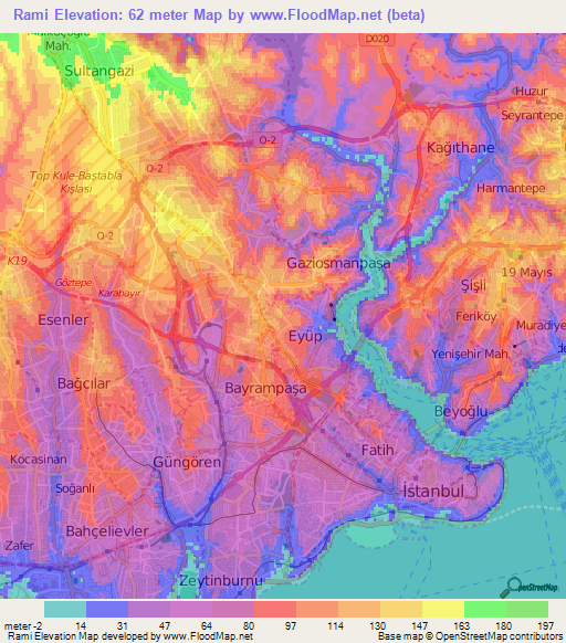 Rami,Turkey Elevation Map