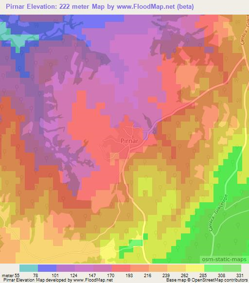 Pirnar,Turkey Elevation Map